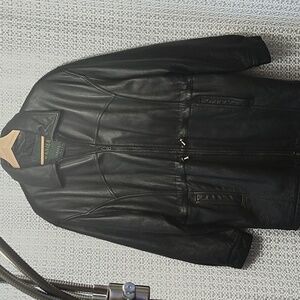Danier Black Leather Military Jacket